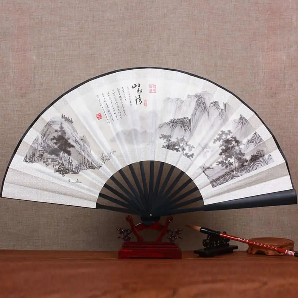 10/13 Inch DIY Silk Cloth Folding Fan – Bamboo Hand Fan for Calligraphy & Painting