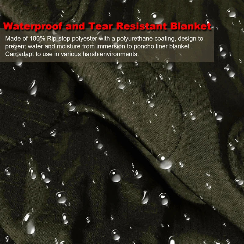 Tactical Camouflage Poncho Liner – Water-Repellent Blanket for Camping & Hunting