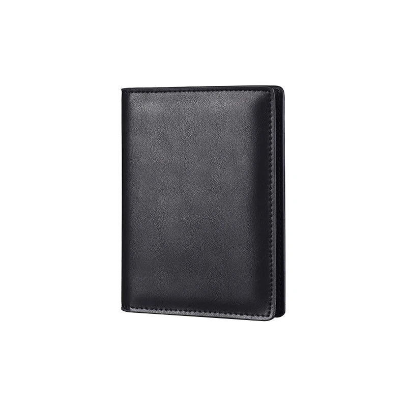 Slim Leather Passport and Card Holder and Cover ID Wallet - Genuine Cow Leather, Vintage Style