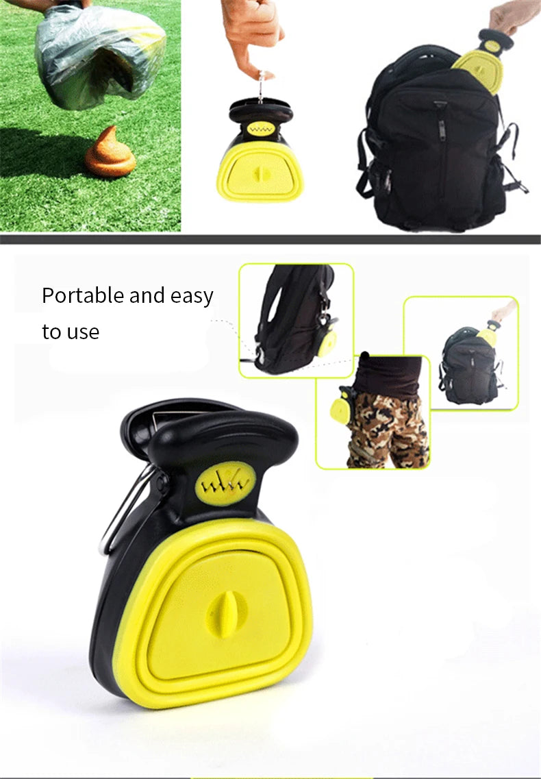 Travel Foldable Dog Poop Bag Dispenser & Pooper Scooper with Waste Bags