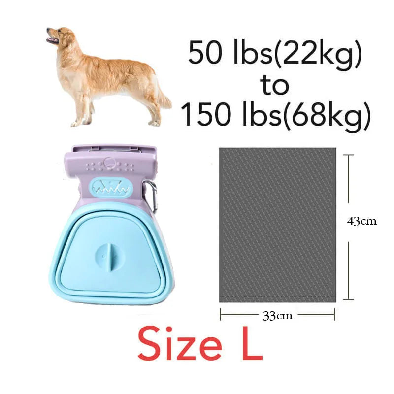 Travel Foldable Dog Poop Bag Dispenser & Pooper Scooper with Waste Bags