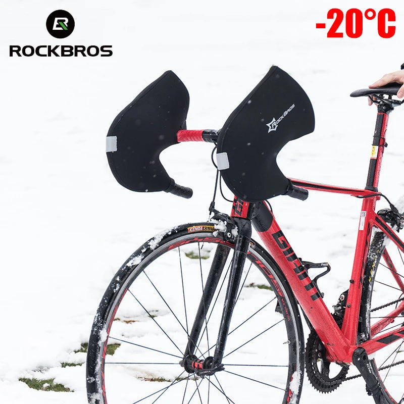 Winter Cycling Bar Mitts, Windproof Insulated Handlebar Gloves for MTB/Road