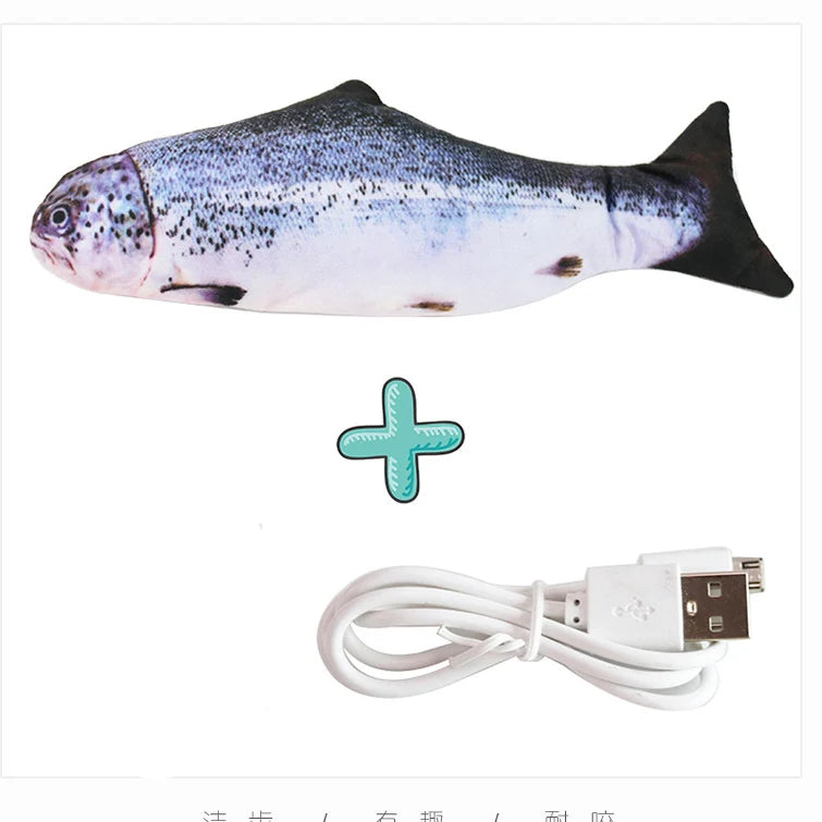 USB Rechargeable Cat Toy – Interactive Electric Floppy Fish with Catnip