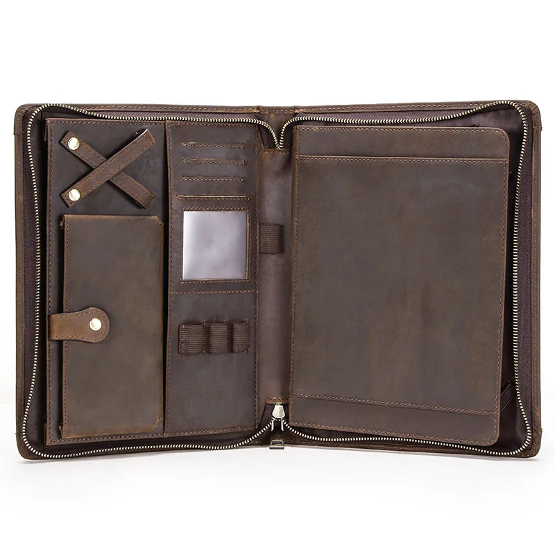 Genuine Leather Portfolio Case for iPad Pro 11, iPad Air 10.9, iPad 7th-10th Gen