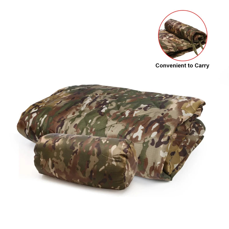 Tactical Camouflage Poncho Liner – Water-Repellent Blanket for Camping & Hunting