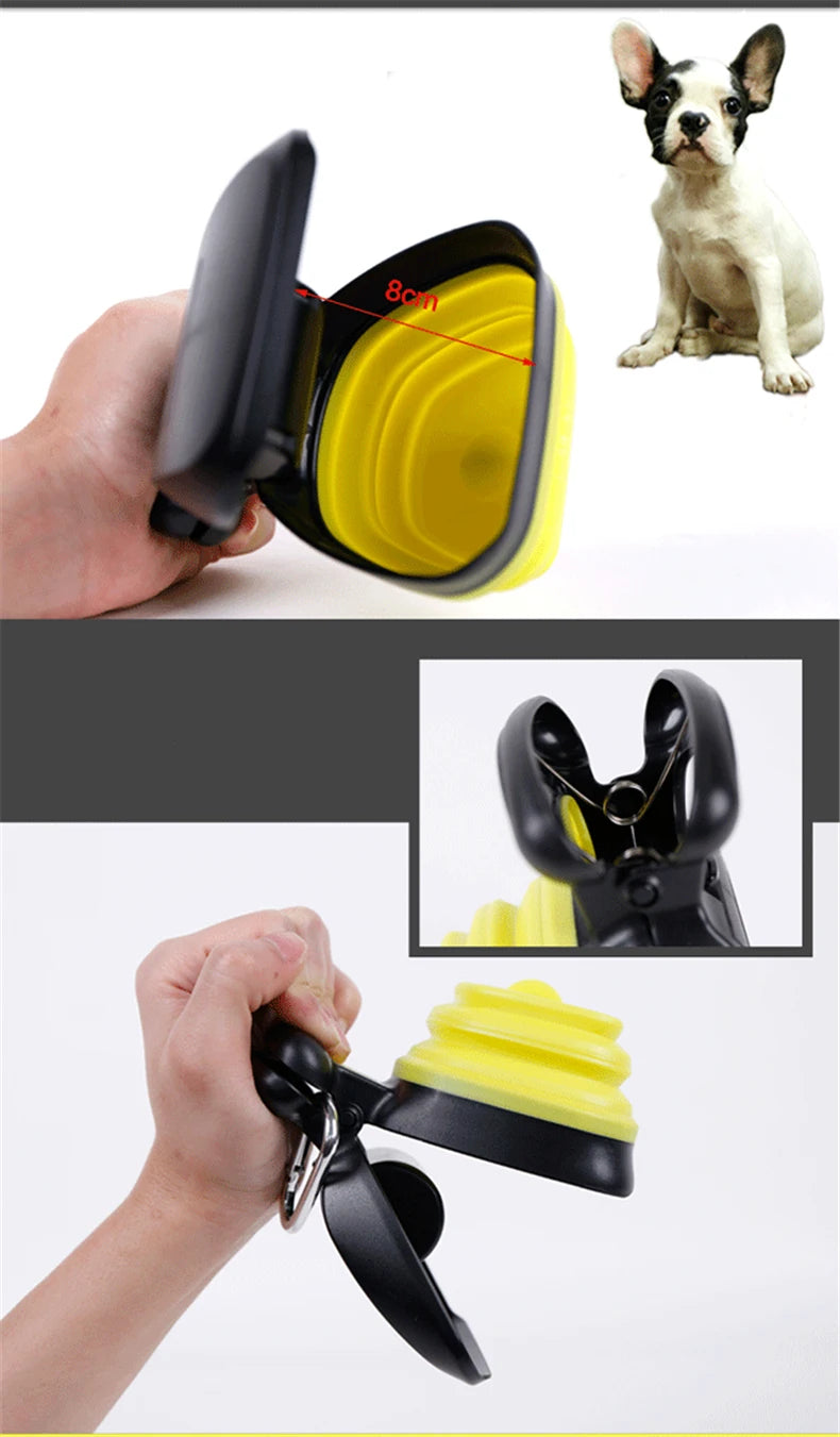 Travel Foldable Dog Poop Bag Dispenser & Pooper Scooper with Waste Bags