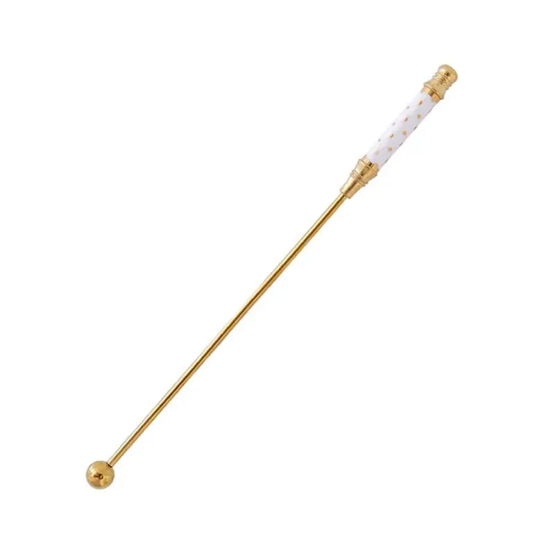 Gold-Plated Stainless Steel Stirring Rod with Ceramic Handle - Coffee & Cocktail