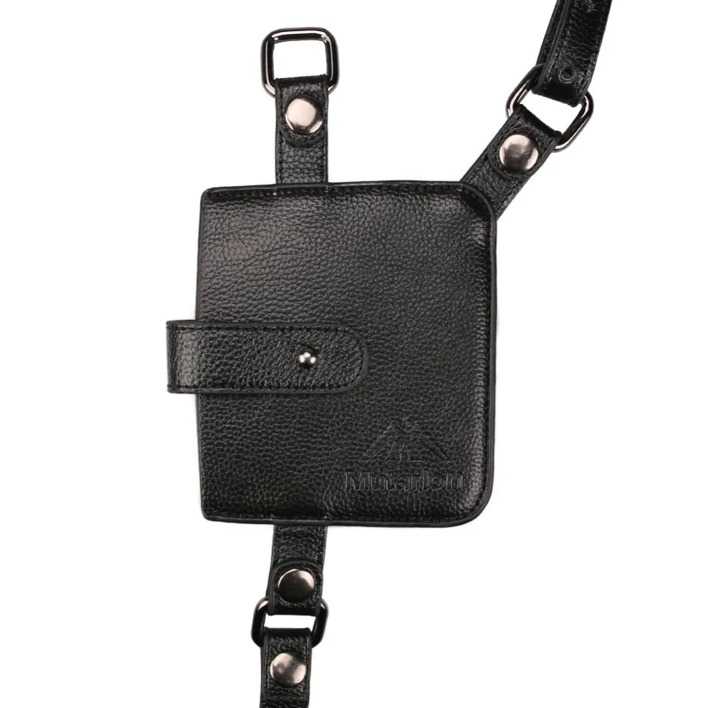 Leather Anti-Theft Crossbody Chest Bag - Shoulder Holster Style Travel Pouch