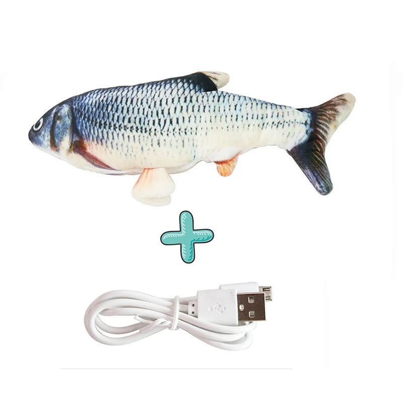 USB Rechargeable Cat Toy – Interactive Electric Floppy Fish with Catnip