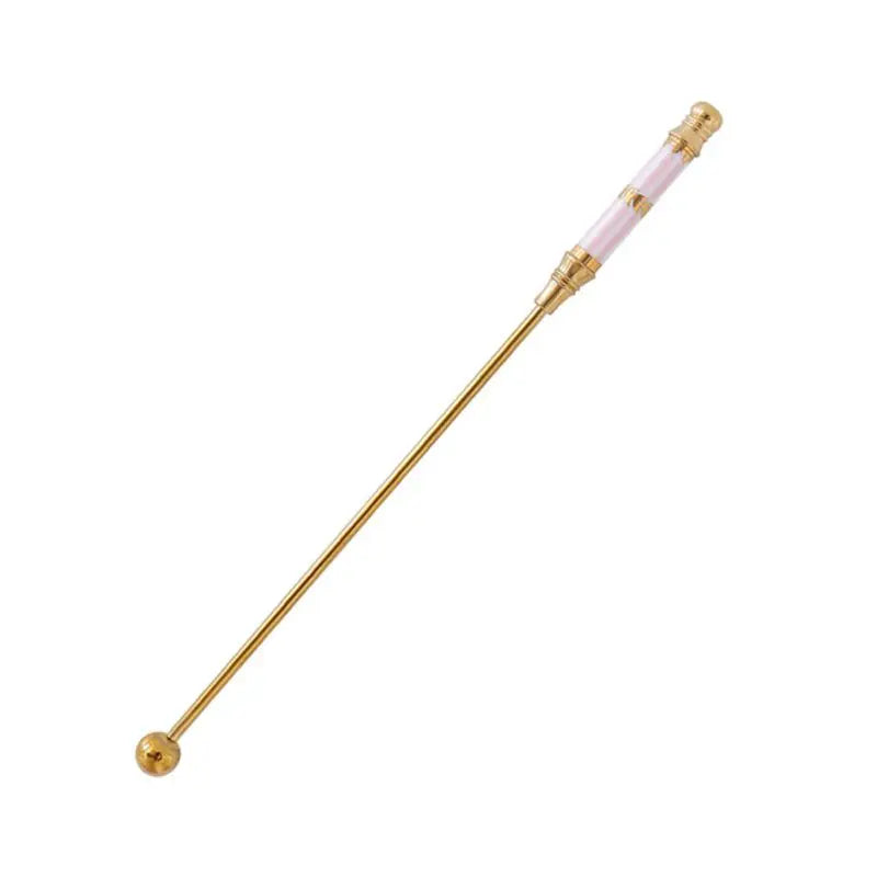 Gold-Plated Stainless Steel Stirring Rod with Ceramic Handle - Coffee & Cocktail