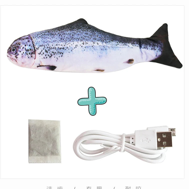 USB Rechargeable Cat Toy – Interactive Electric Floppy Fish with Catnip