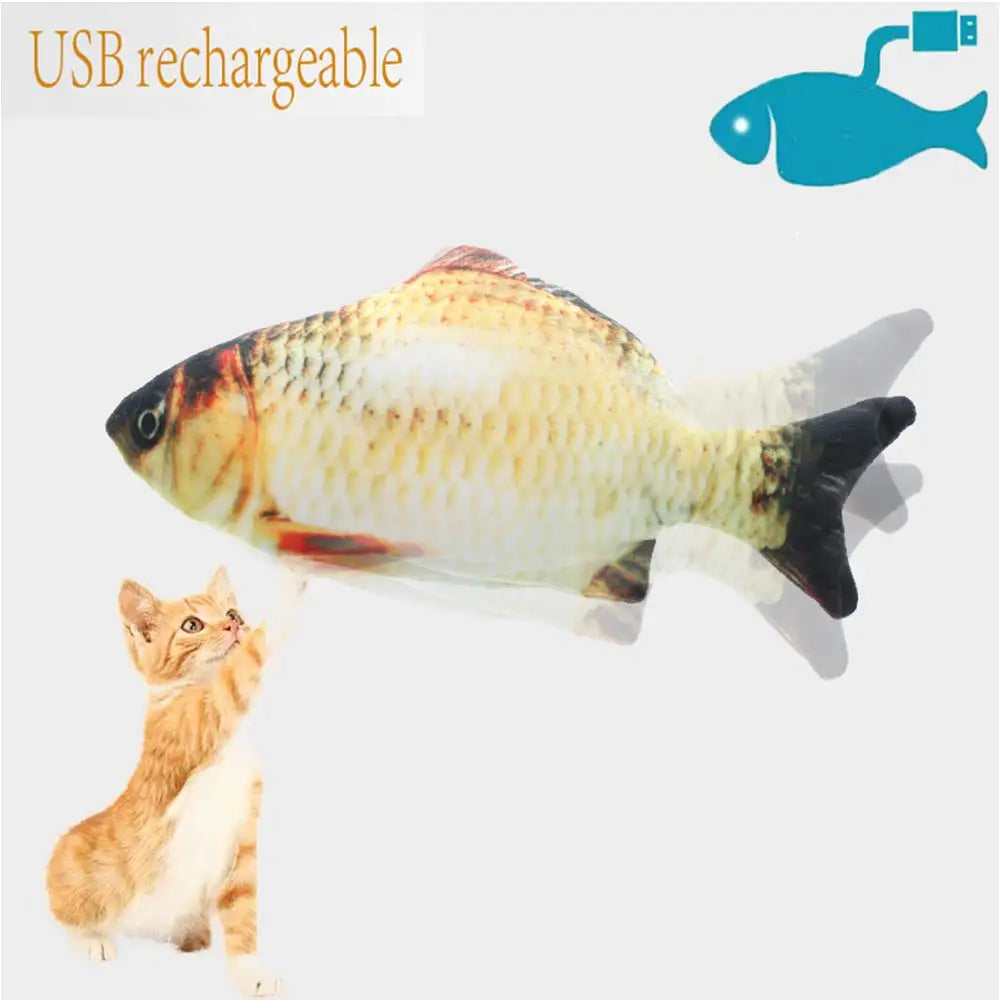 USB Rechargeable Cat Toy – Interactive Electric Floppy Fish with Catnip