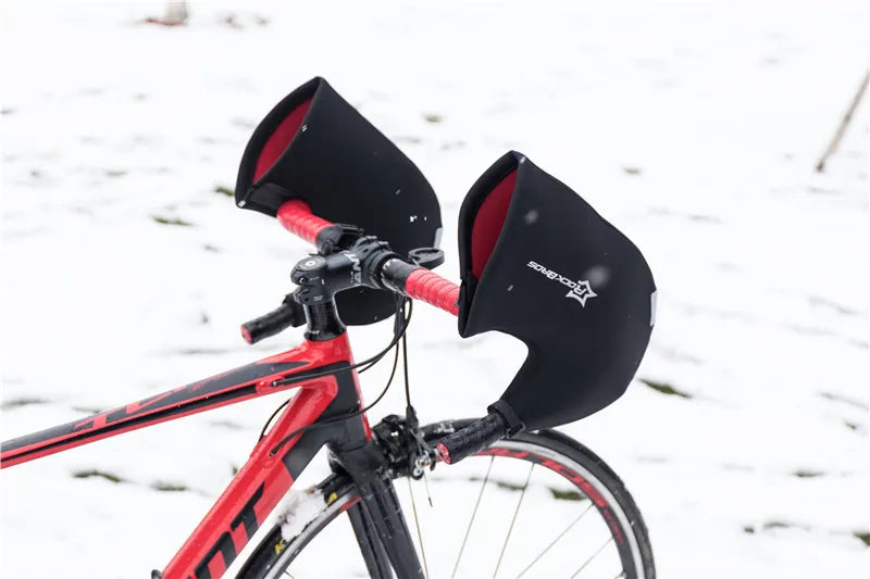 Winter Cycling Bar Mitts, Windproof Insulated Handlebar Gloves for MTB/Road