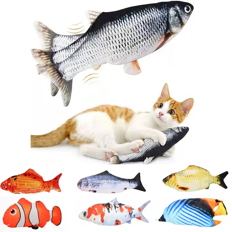 USB Rechargeable Cat Toy – Interactive Electric Floppy Fish with Catnip