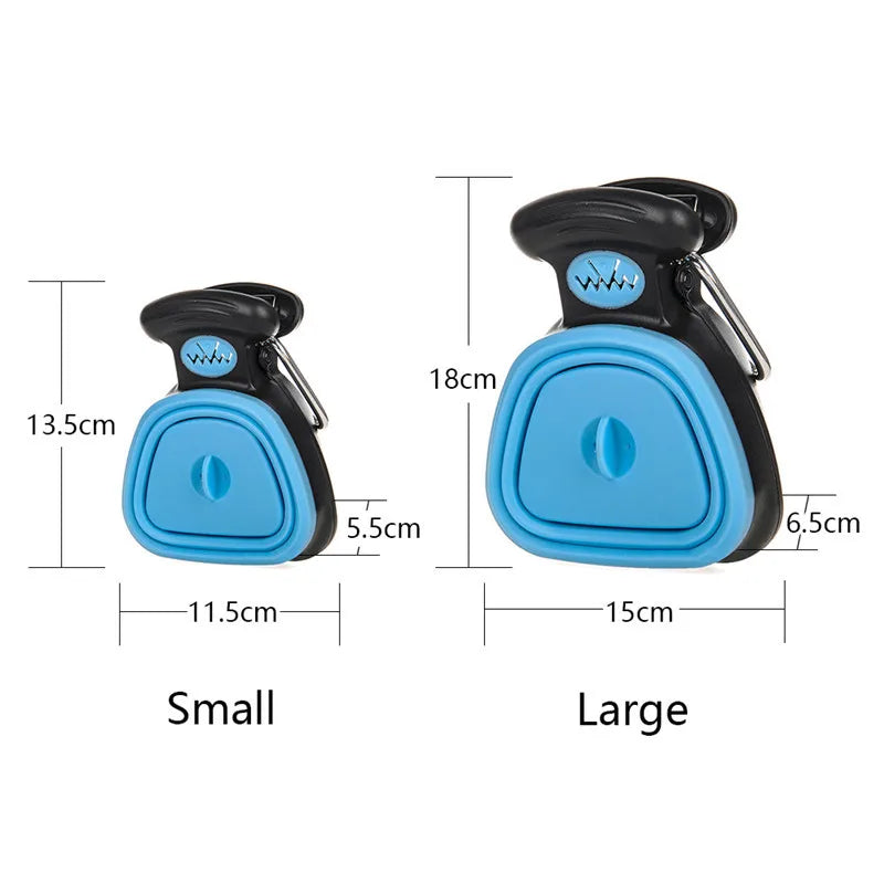 Travel Foldable Dog Poop Bag Dispenser & Pooper Scooper with Waste Bags