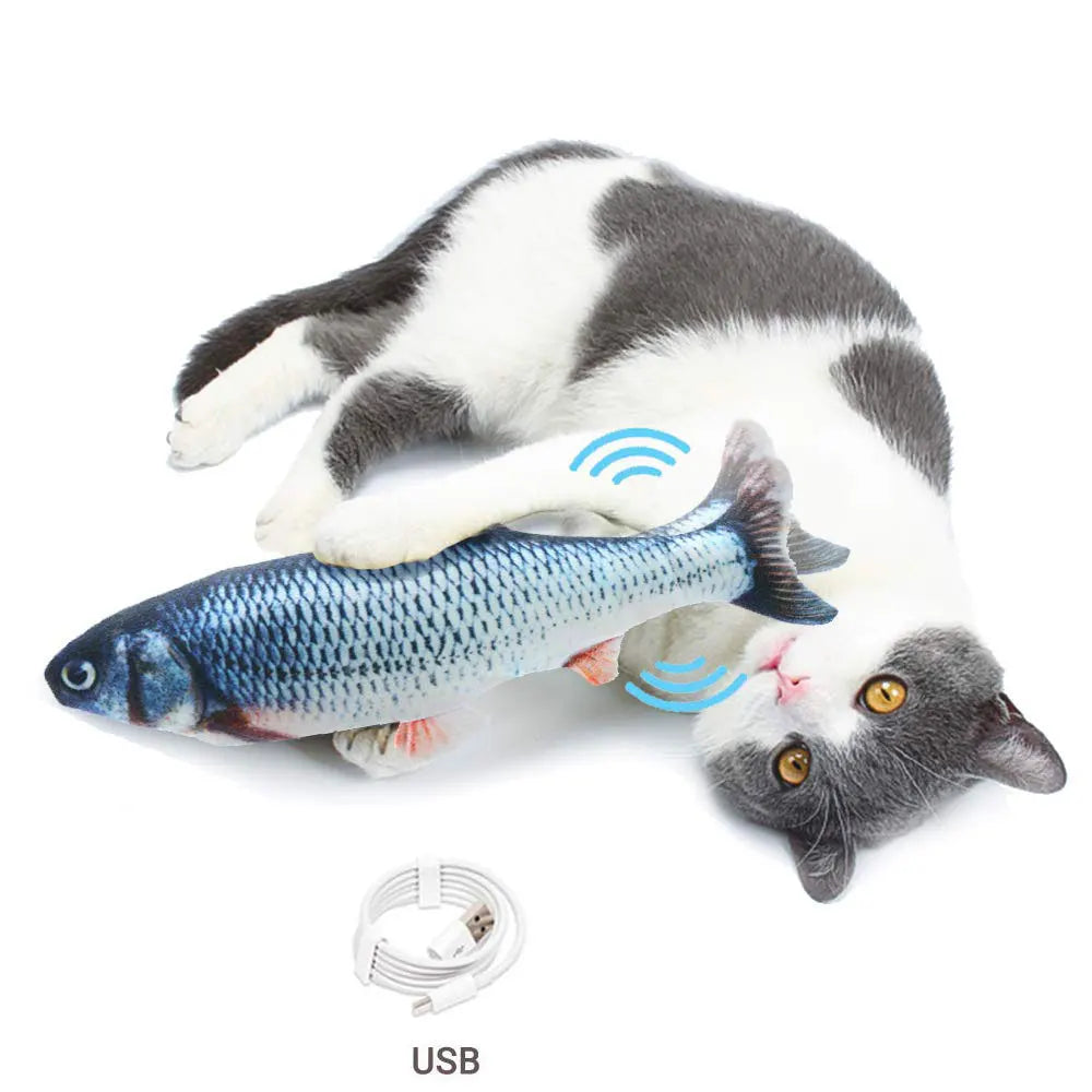 USB Rechargeable Cat Toy – Interactive Electric Floppy Fish with Catnip