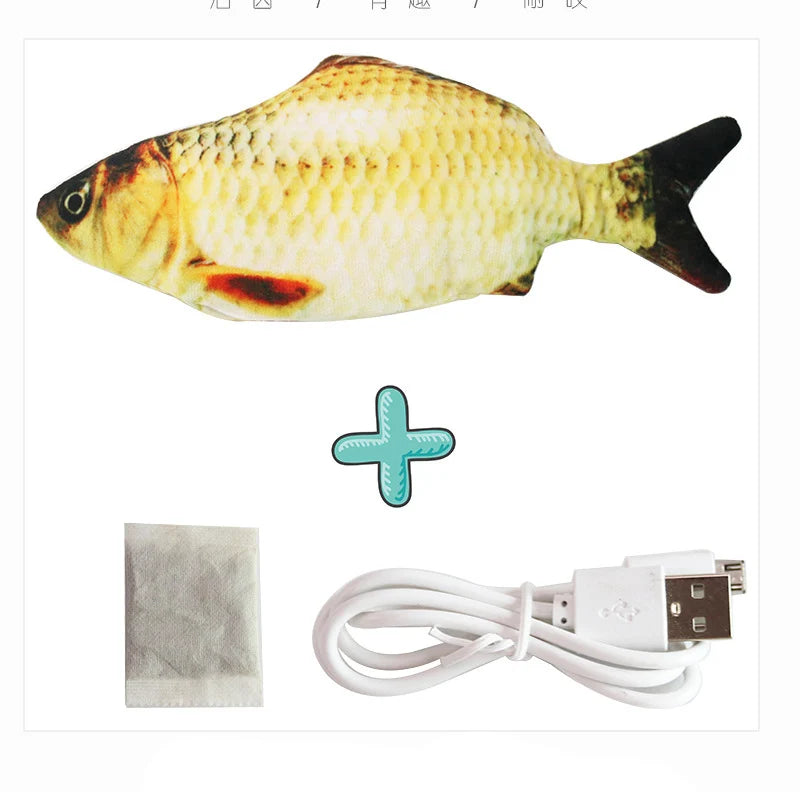 USB Rechargeable Cat Toy – Interactive Electric Floppy Fish with Catnip