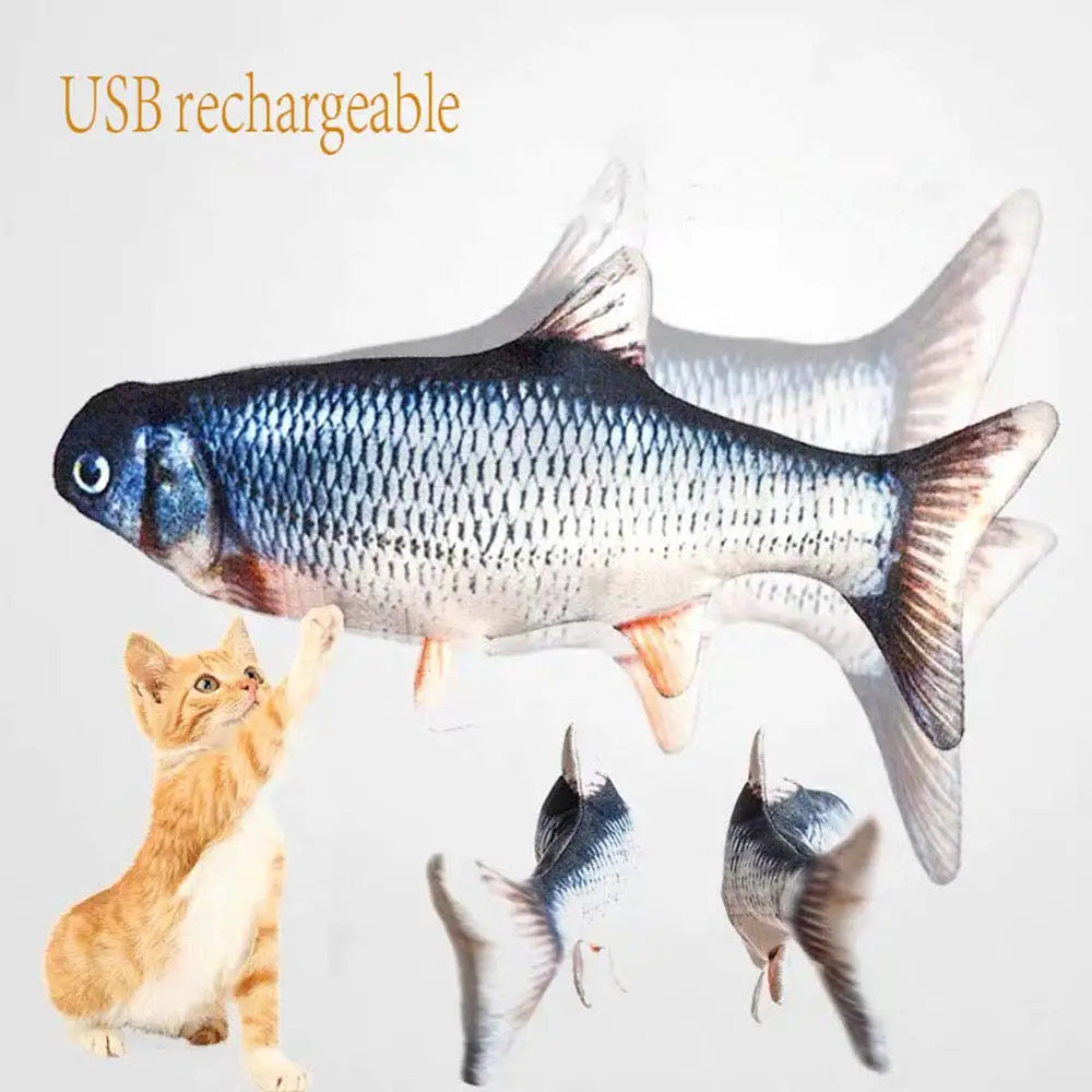 USB Rechargeable Cat Toy – Interactive Electric Floppy Fish with Catnip