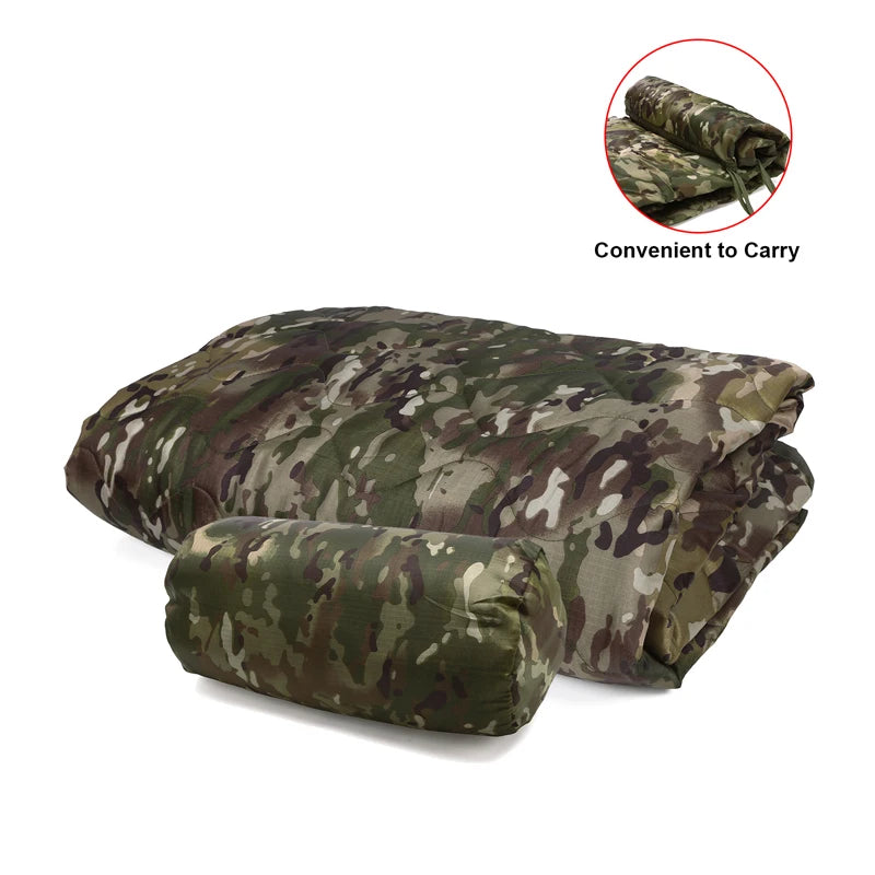 Tactical Camouflage Poncho Liner – Water-Repellent Blanket for Camping & Hunting