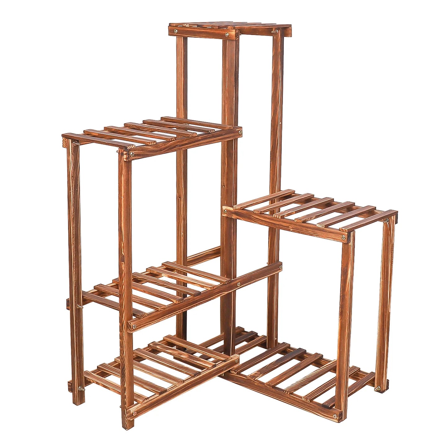 6-Tier Wooden Plant Stand for Indoor and Outdoor Use