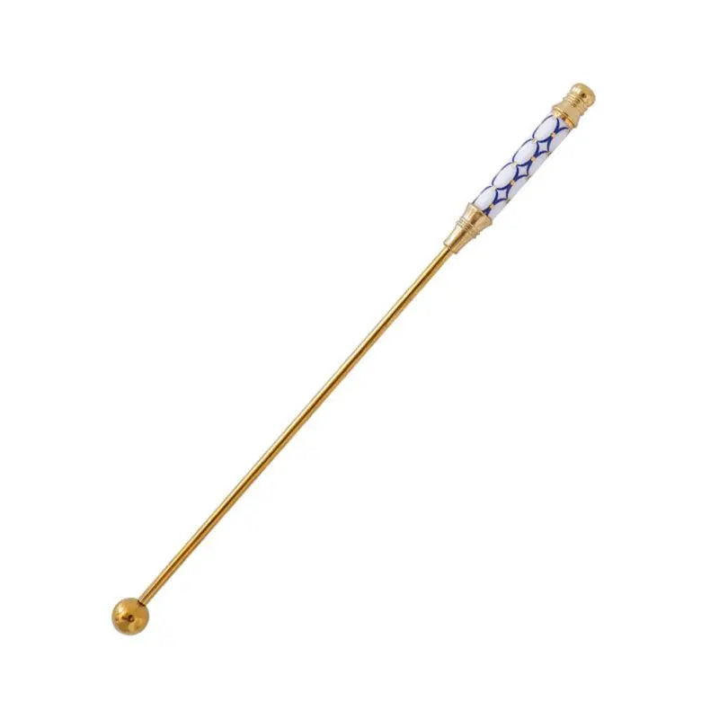 Gold-Plated Stainless Steel Stirring Rod with Ceramic Handle - Coffee & Cocktail