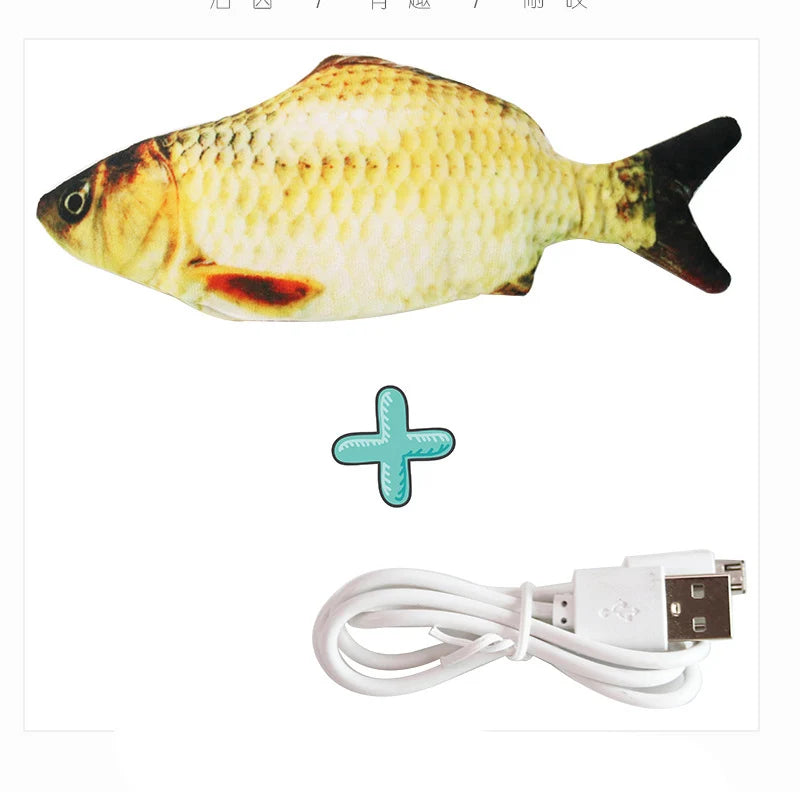 USB Rechargeable Cat Toy – Interactive Electric Floppy Fish with Catnip