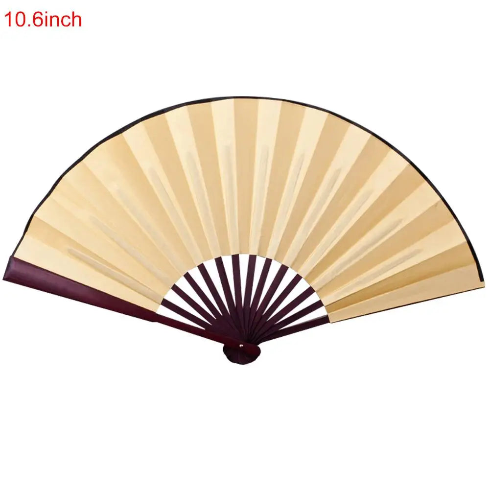 10/13 Inch DIY Silk Cloth Folding Fan – Bamboo Hand Fan for Calligraphy & Painting