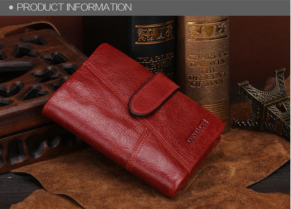 Women's Genuine Leather Wallet - Small Card Holder, Coin Purse, Money Bag