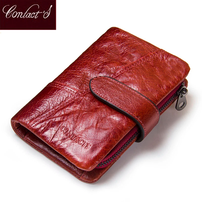 Women's Genuine Leather Wallet - Small Card Holder, Coin Purse, Money Bag