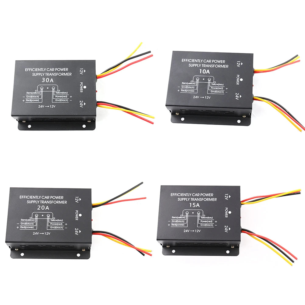 24V to 12V Car Voltage Converter with Overload Protection for Audio Systems