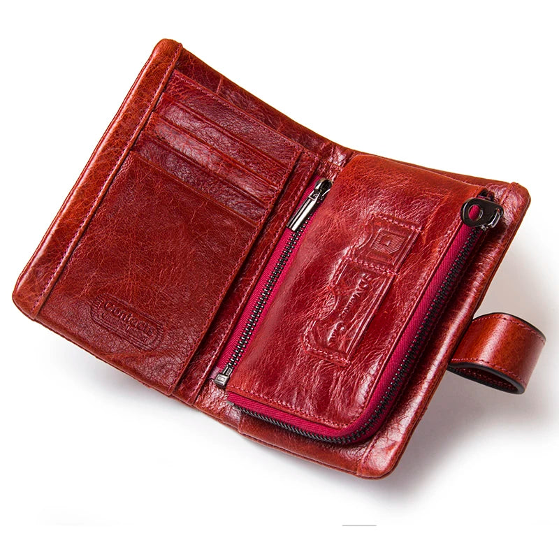 Women's Genuine Leather Wallet - Small Card Holder, Coin Purse, Money Bag