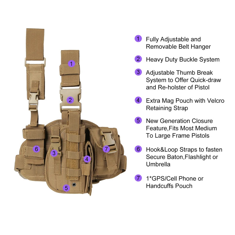 Tactical Leg Gun Holster – Multi-Function Camouflage Hunting Gear