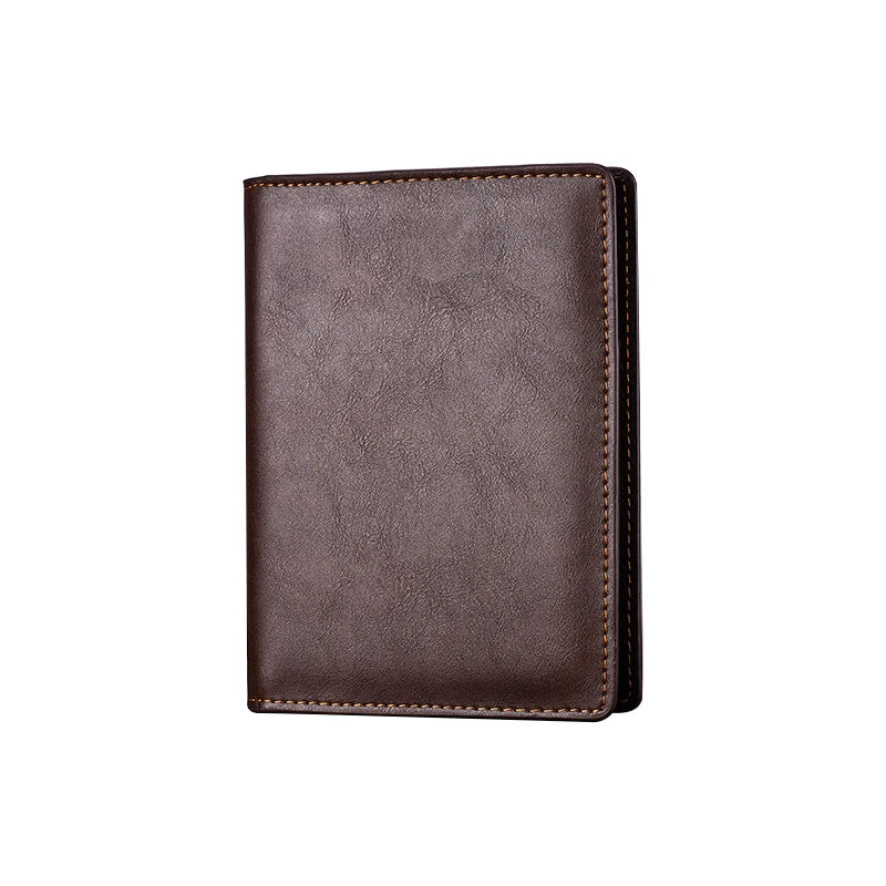 Slim Leather Passport and Card Holder and Cover ID Wallet - Genuine Cow Leather, Vintage Style