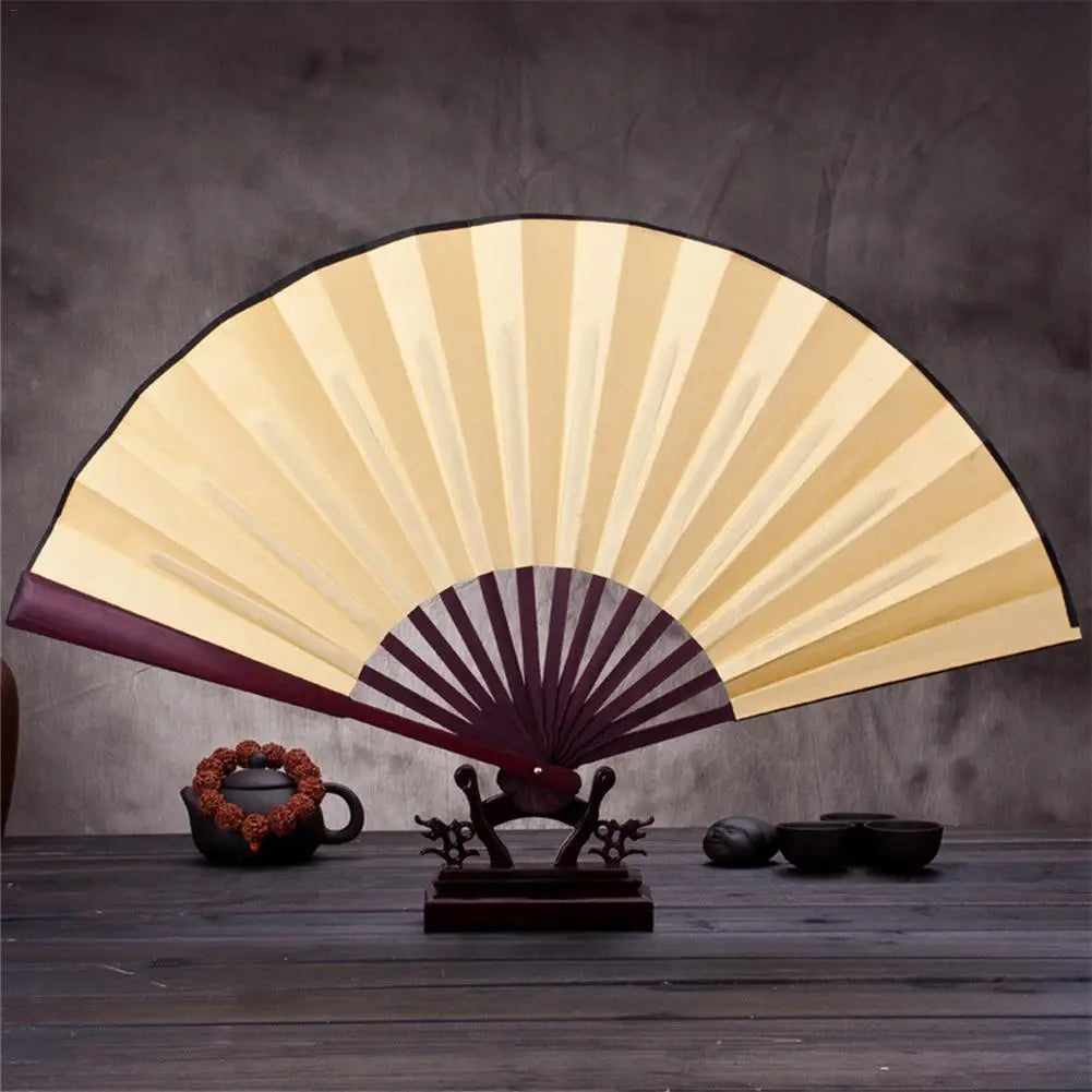 10/13 Inch DIY Silk Cloth Folding Fan – Bamboo Hand Fan for Calligraphy & Painting