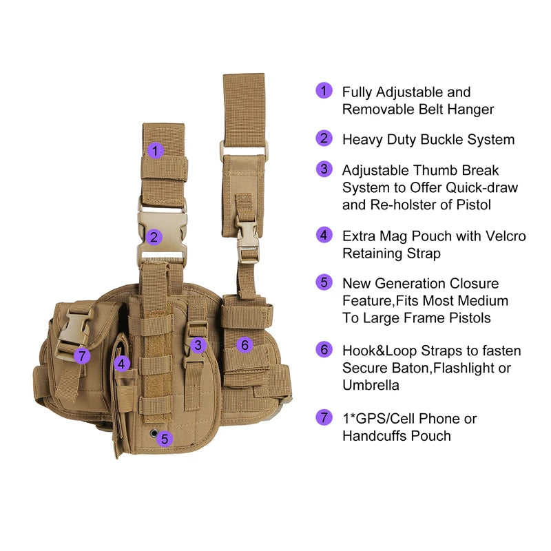 Tactical Leg Gun Holster – Multi-Function Camouflage Hunting Gear