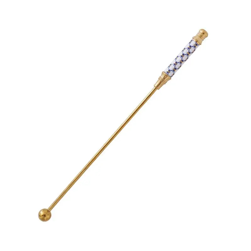 Gold-Plated Stainless Steel Stirring Rod with Ceramic Handle - Coffee & Cocktail