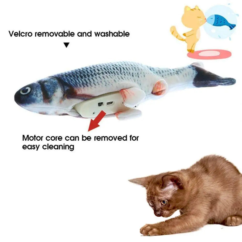 USB Rechargeable Cat Toy – Interactive Electric Floppy Fish with Catnip