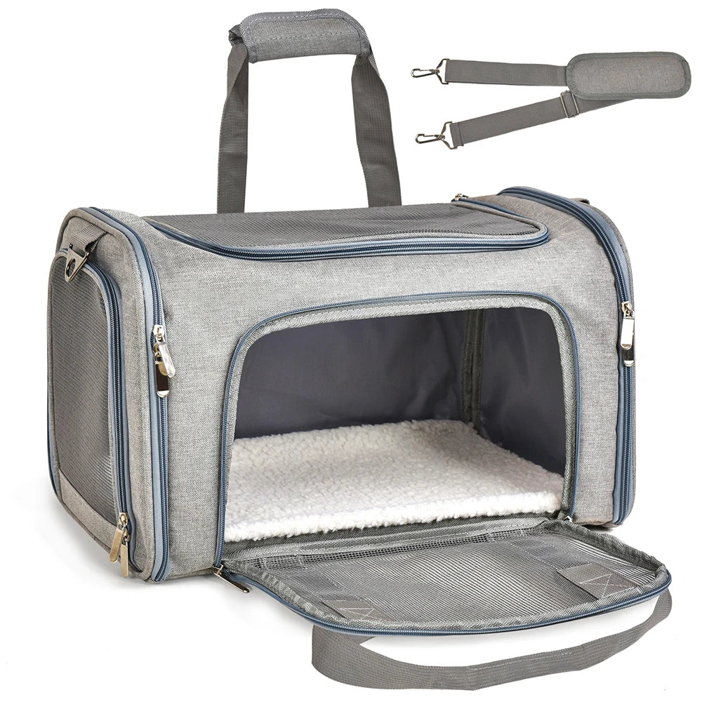 Airline Approved Soft-Sided Pet Carrier for Small Dogs & Cats – Travel Bag