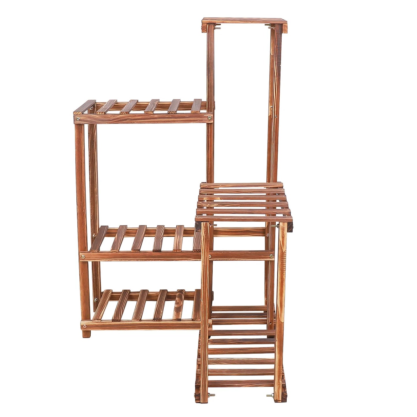 6-Tier Wooden Plant Stand for Indoor and Outdoor Use