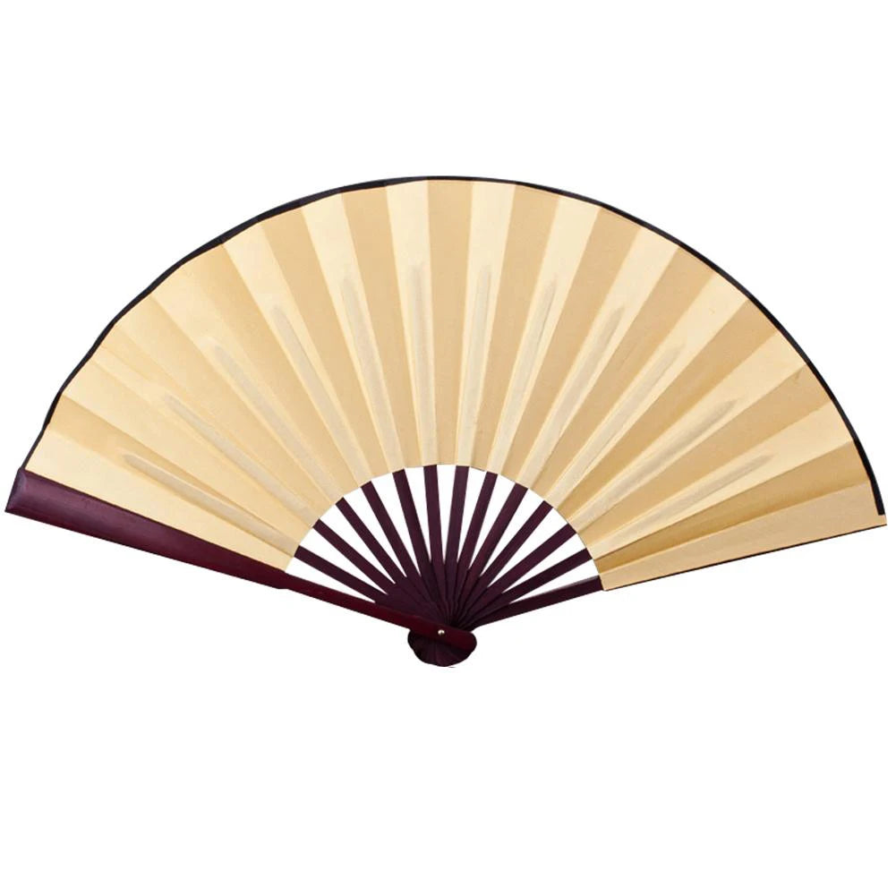 10/13 Inch DIY Silk Cloth Folding Fan – Bamboo Hand Fan for Calligraphy & Painting