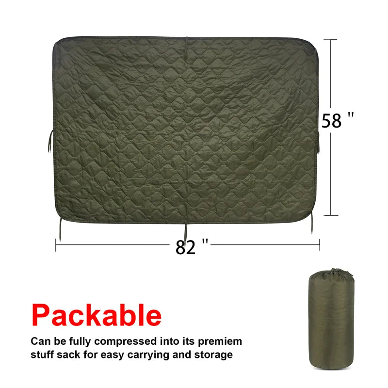 Tactical Camouflage Poncho Liner – Water-Repellent Blanket for Camping & Hunting