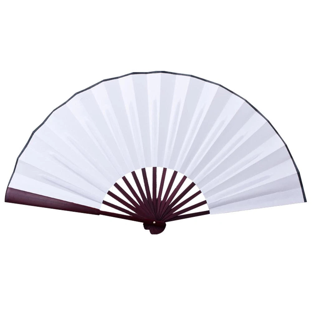 10/13 Inch DIY Silk Cloth Folding Fan – Bamboo Hand Fan for Calligraphy & Painting