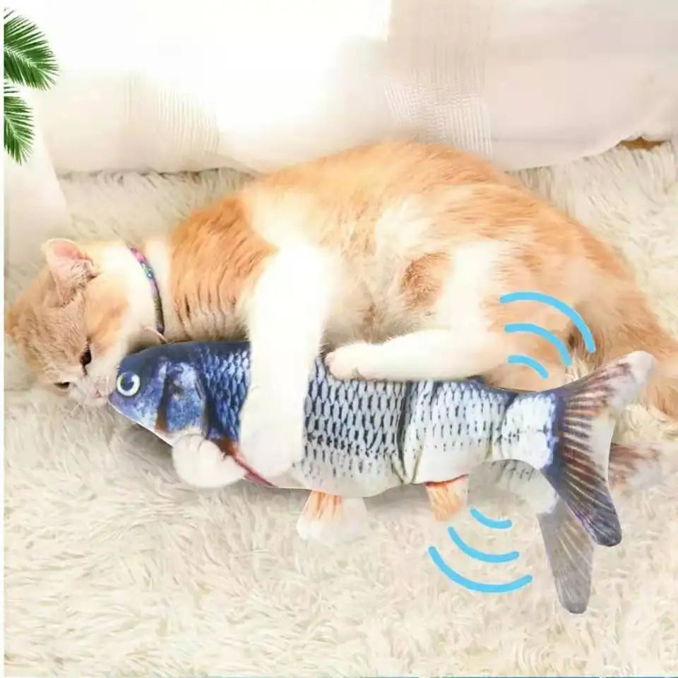 USB Rechargeable Cat Toy – Interactive Electric Floppy Fish with Catnip