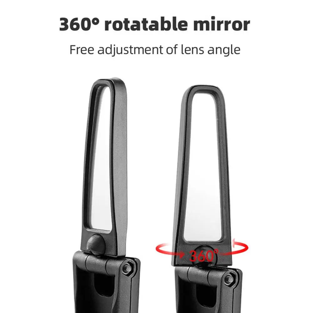 Folding Rotatable Bike Handlebar Mirror, 360° Adjustable Rearview, Universal Fit