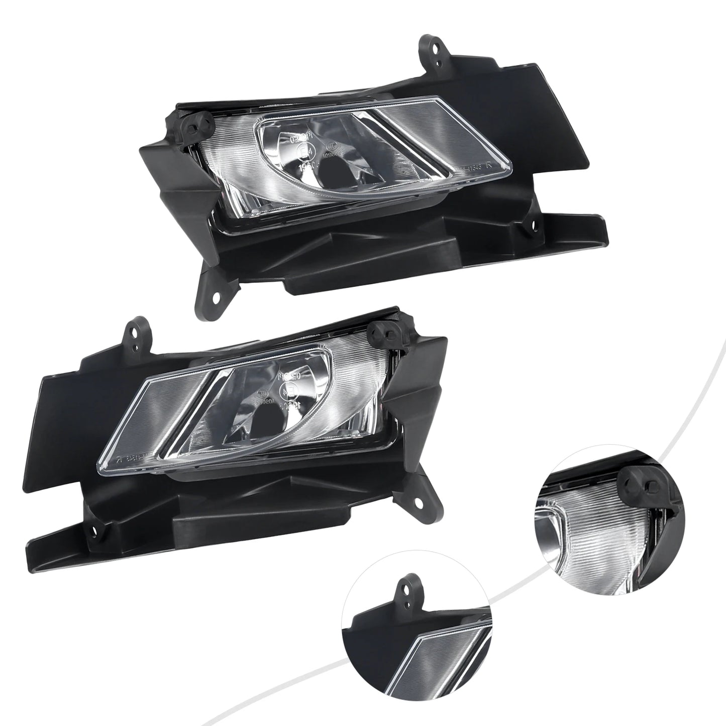 Fog Lights with Switch for 2010-2011 Mazda 3 Front Bumper Left & Right Halogen