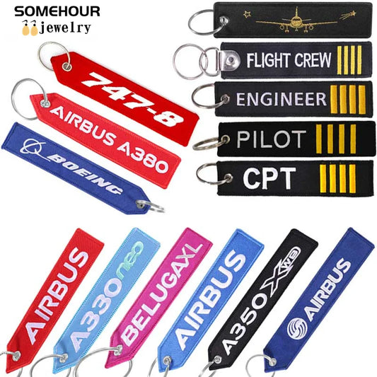 Aviation Keychain Tag - Airbus Boeing Motorcycle, Car, and Luggage Holder