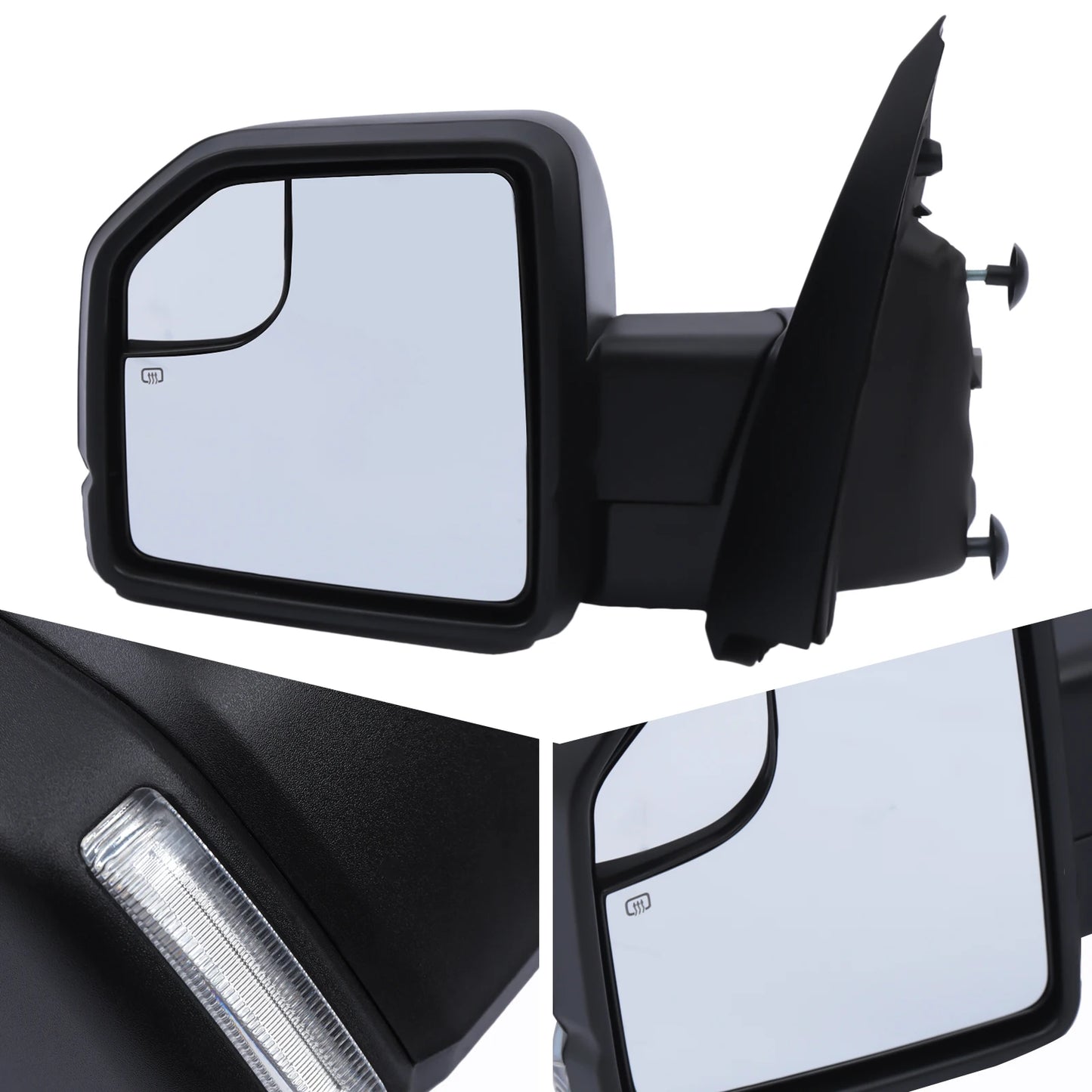 Electric Side View Mirror for 2015-2018 Ford F150, Left or Right Side, ABS Glass