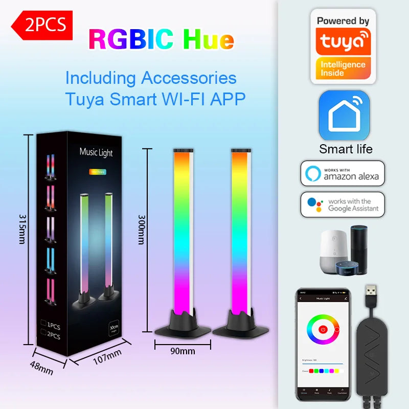 Smart RGBIC LED Pickup Light Bar, Music Sync, App Control, Desk or TV Backlight