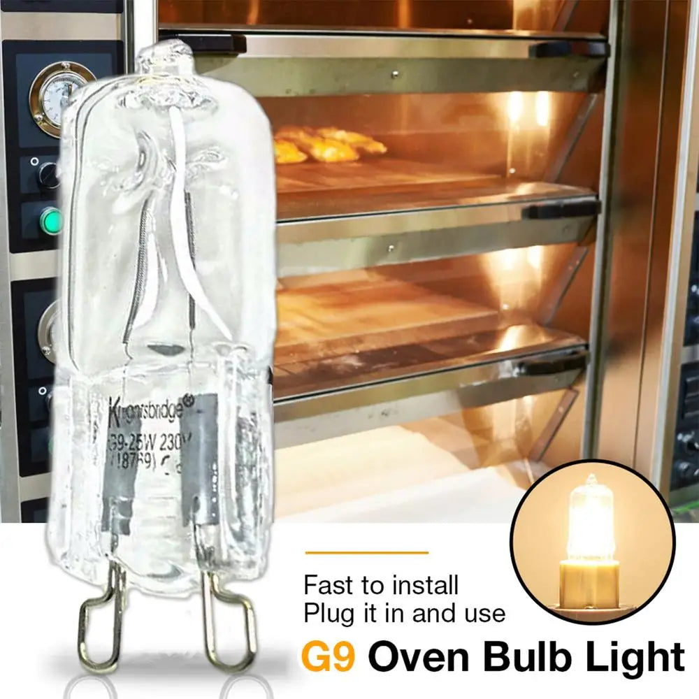 G9 40W Halogen Oven Light Bulb - High Temp Resistant for Ovens & Refrigerators