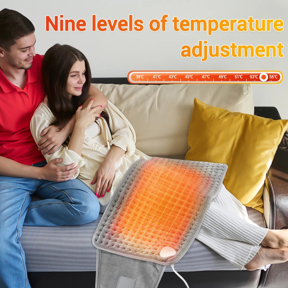 Electric Heating Pad with Adjustable Temperature & Timer, Soft Thermal Blanket